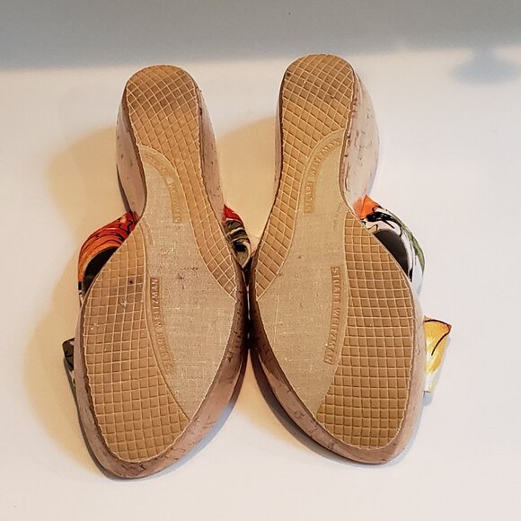 Stuart Weitzman Canvas Floral Print Wedge Sandals Size 6.5 - Picture 14 of 14